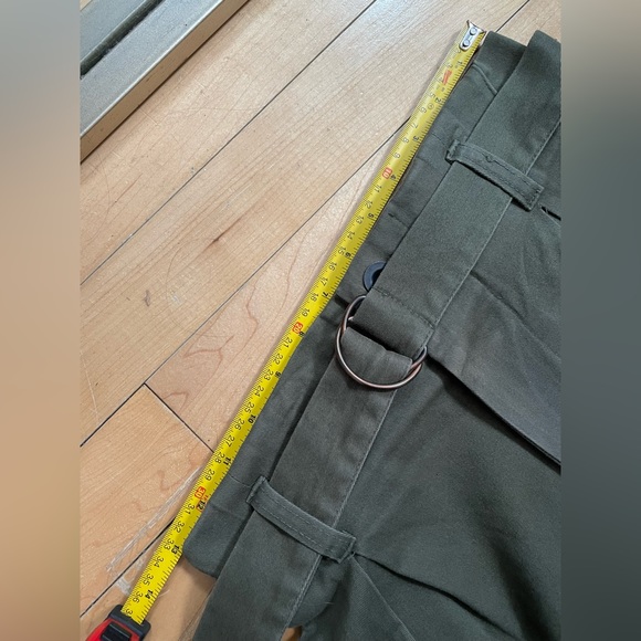 SOLD Cotton straight leg Jennifer Glasgow dark green pants - Picture 4 of 5